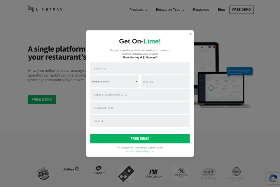 Aperçu de la landing page