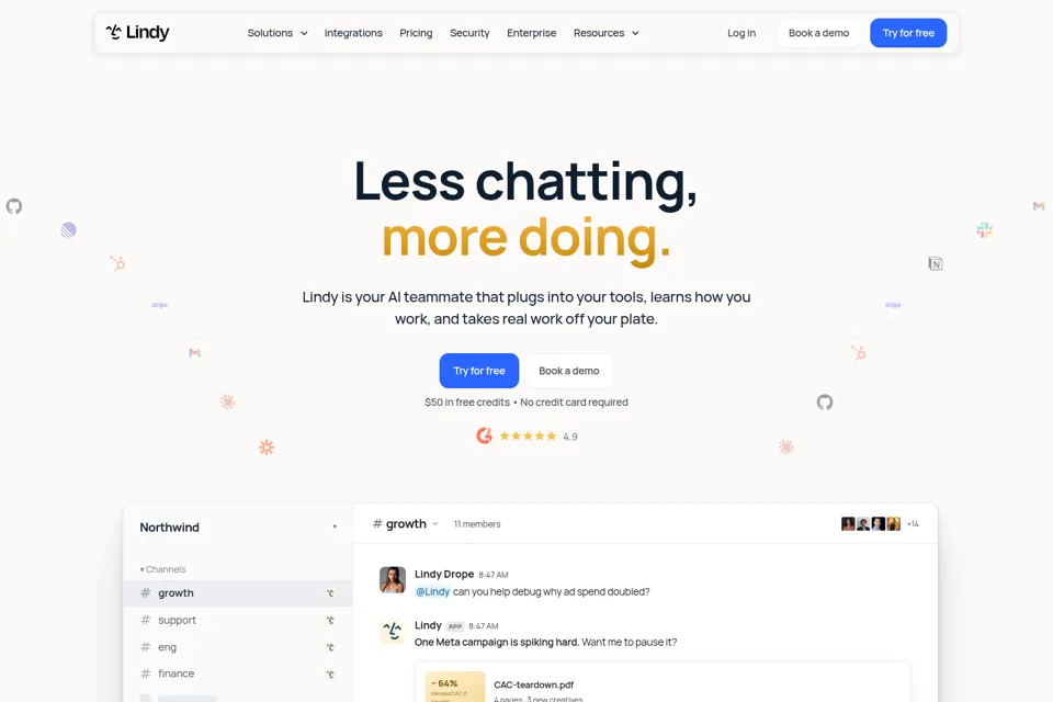Aperçu de la landing page