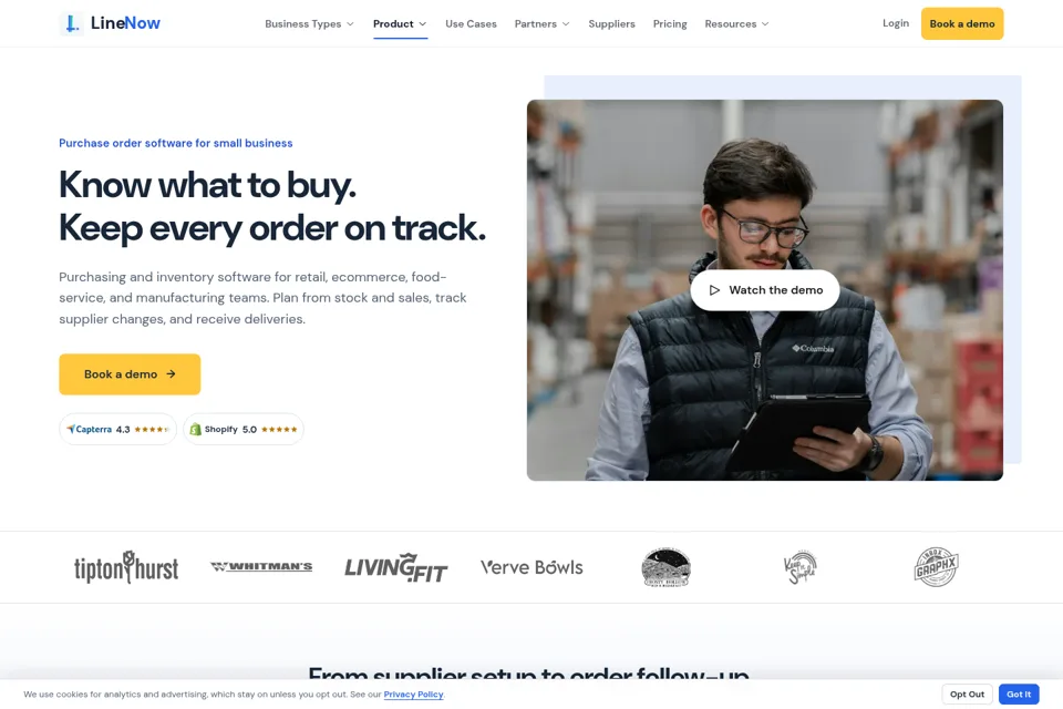 Aperçu de la landing page