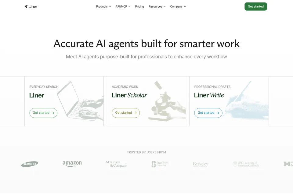 Aperçu de la landing page