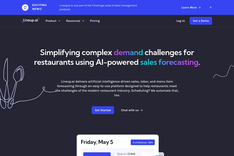 Aperçu de la landing page