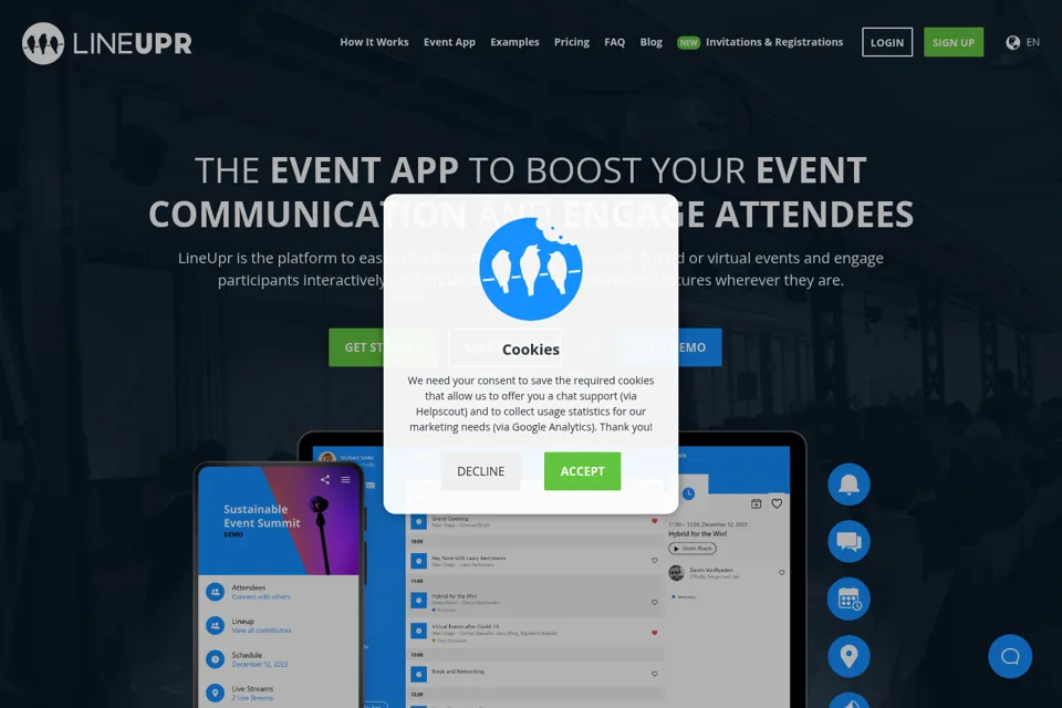 Aperçu de la landing page