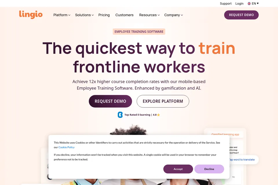 Aperçu de la landing page