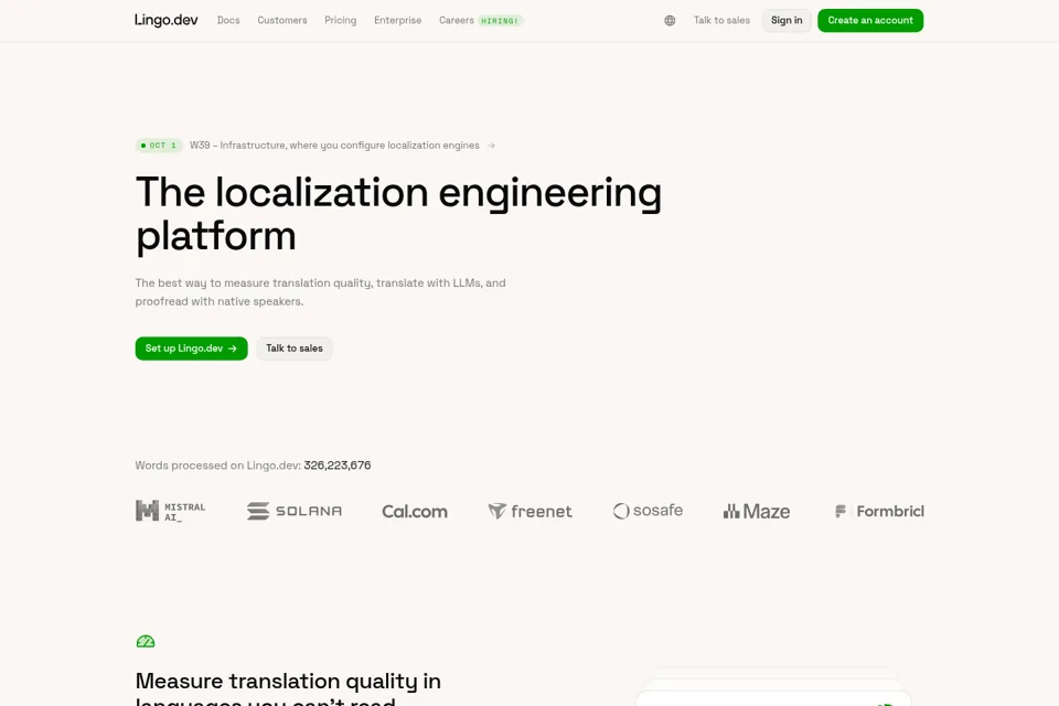 Aperçu de la landing page