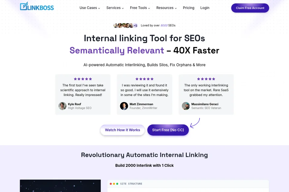 Aperçu de la landing page