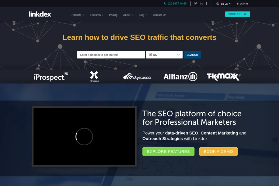 Aperçu de la landing page