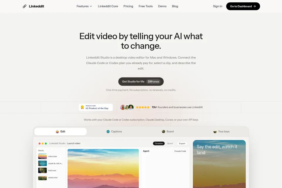 Aperçu de la landing page