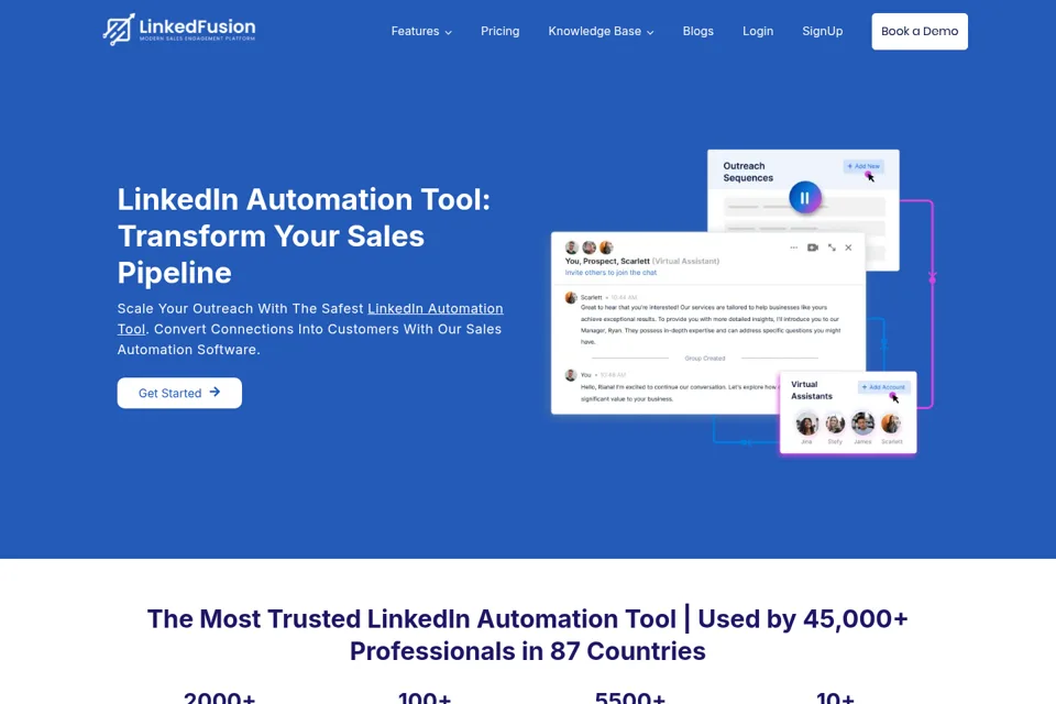 Aperçu de la landing page