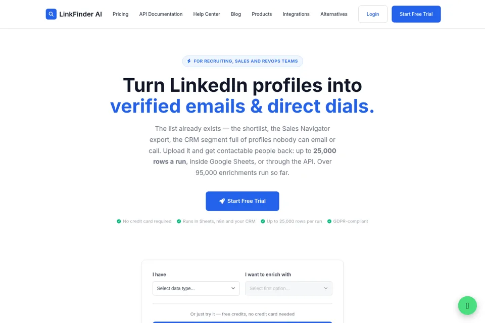 Aperçu de la landing page