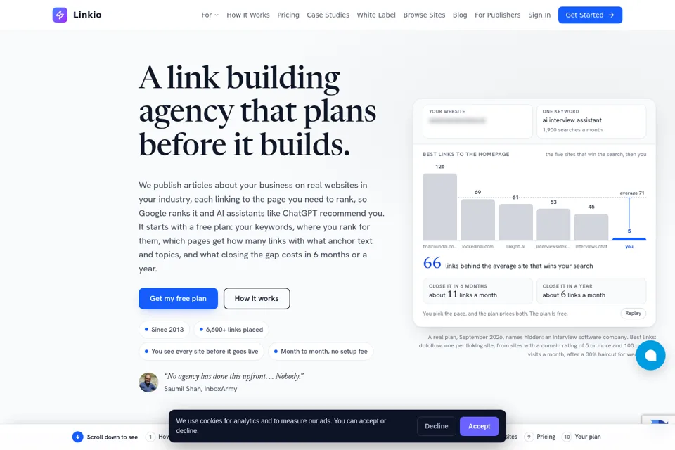 Landing page preview
