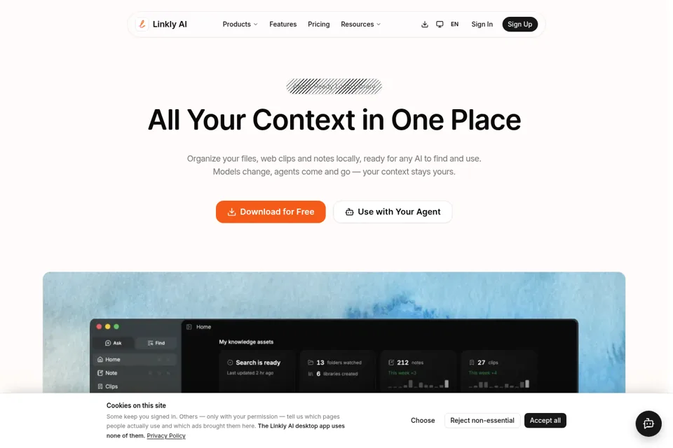 Aperçu de la landing page