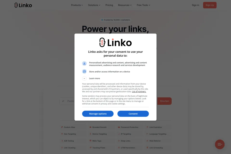 Landing page preview