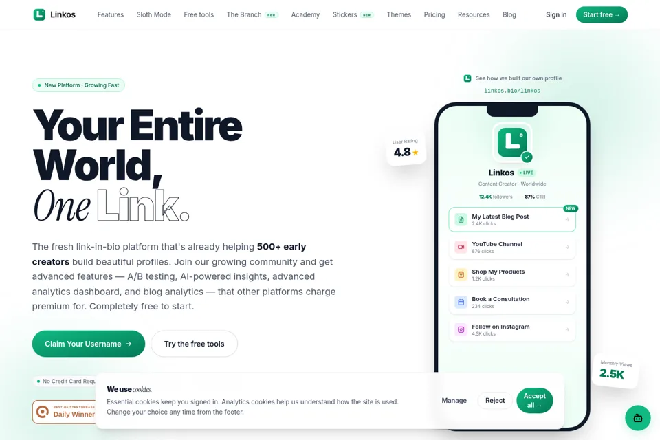 Landing page preview