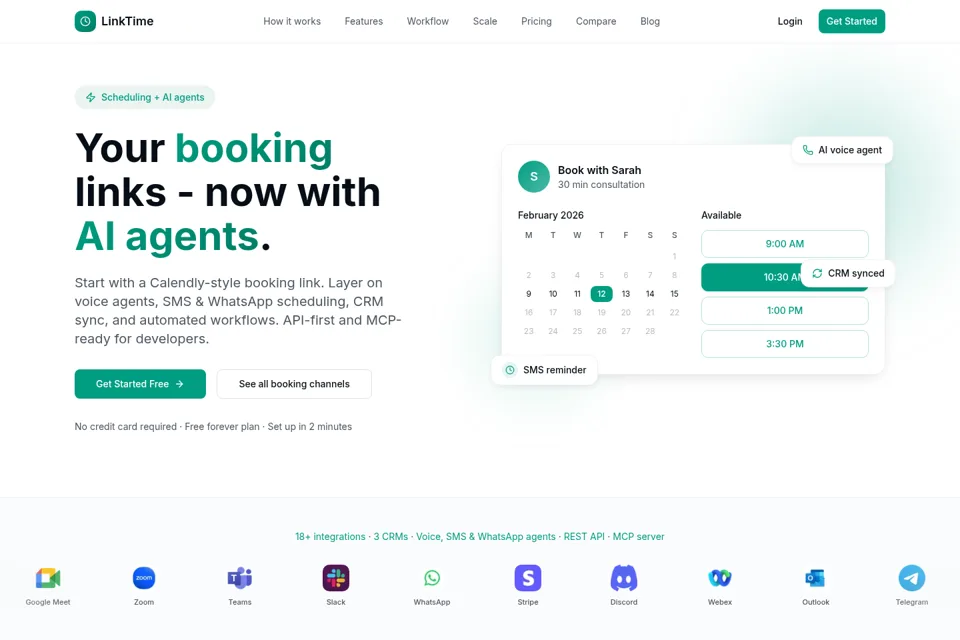 Aperçu de la landing page