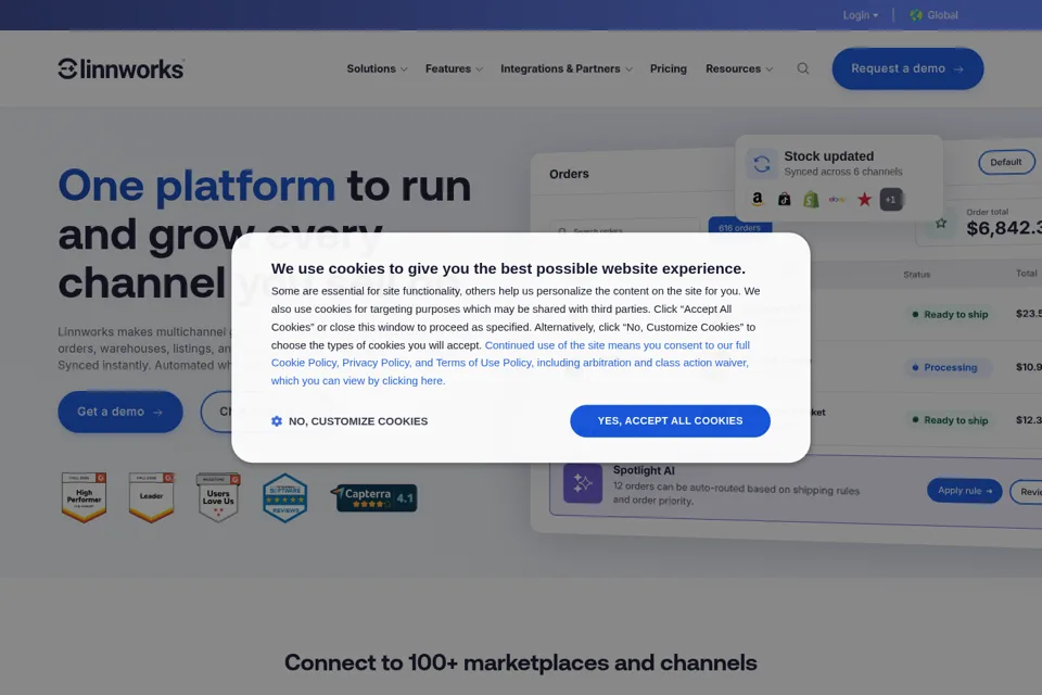 Aperçu de la landing page