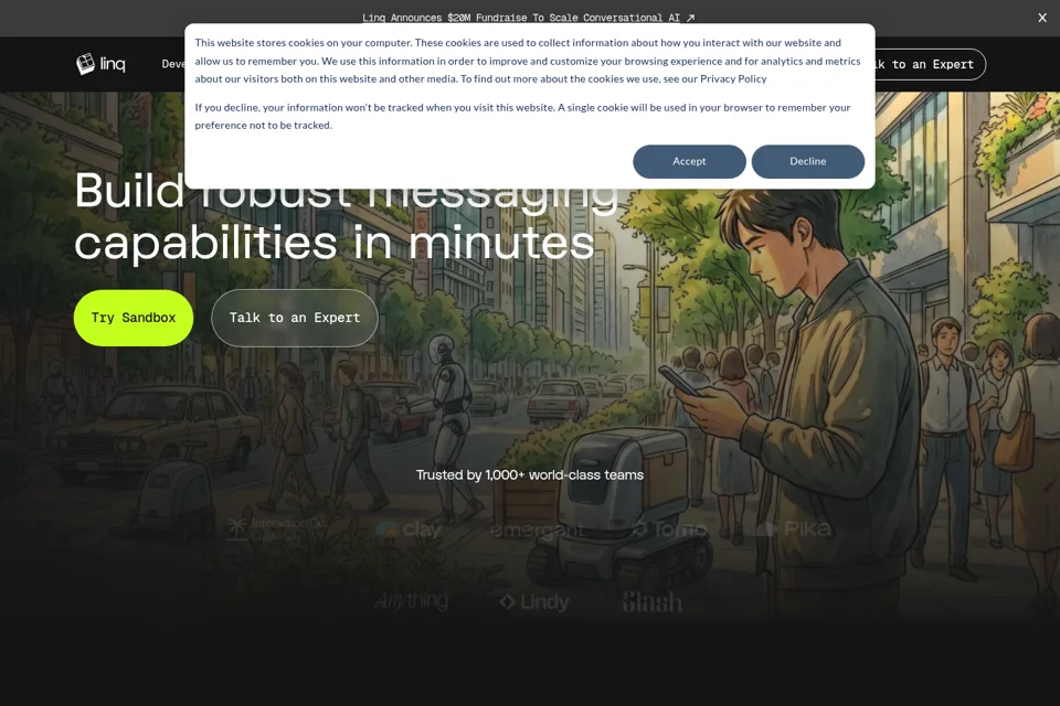 Aperçu de la landing page