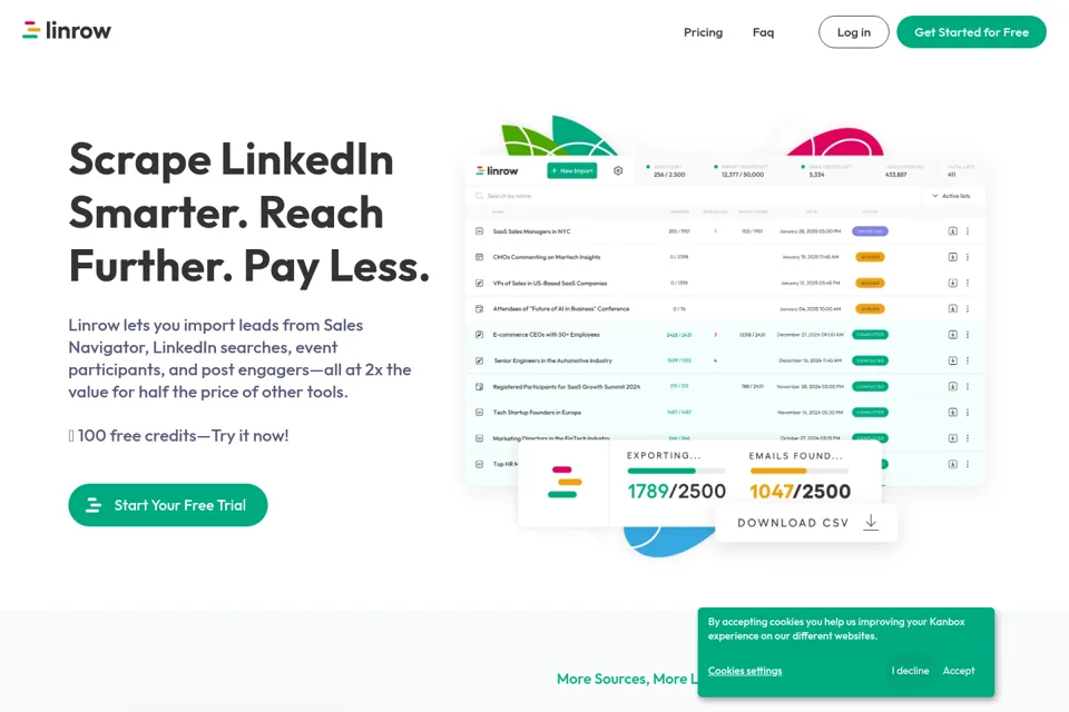 Aperçu de la landing page