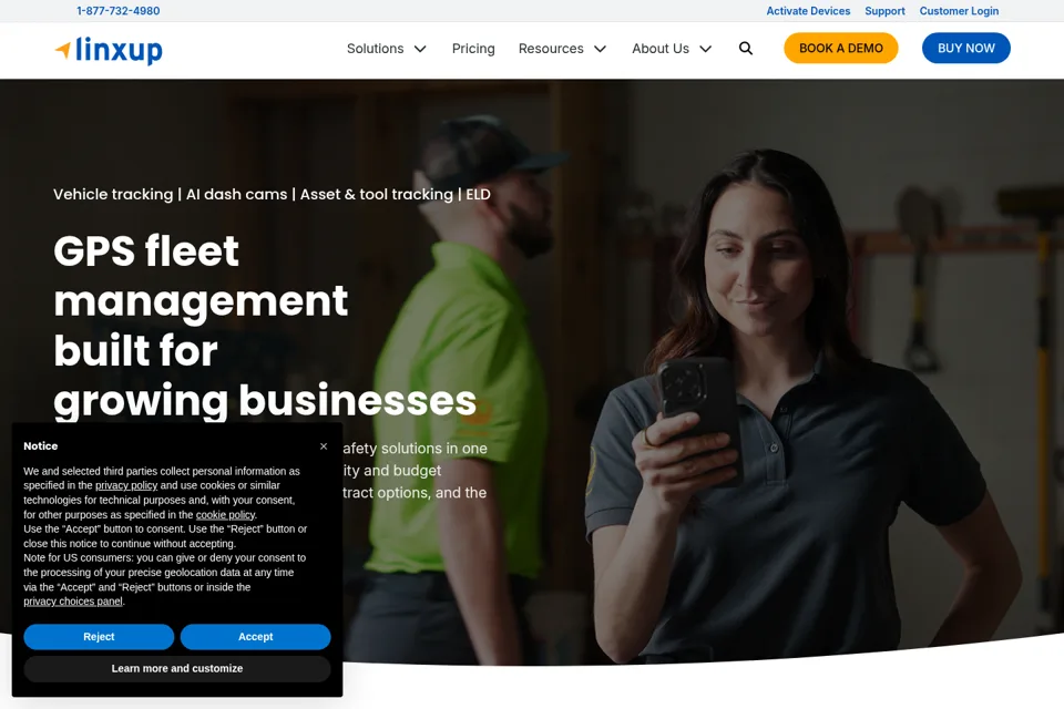 Aperçu de la landing page