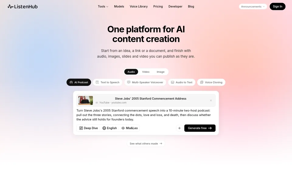 Landing page preview