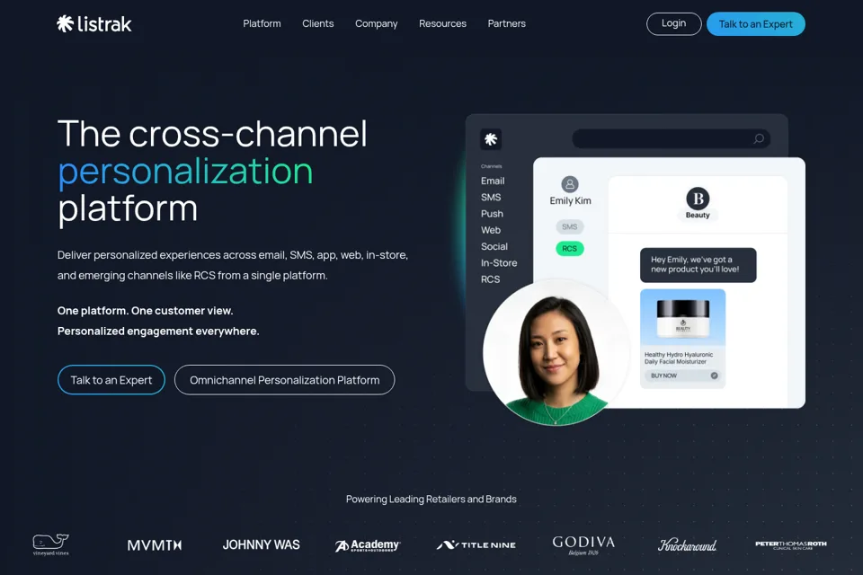 Aperçu de la landing page