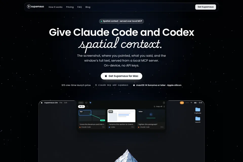 Aperçu de la landing page