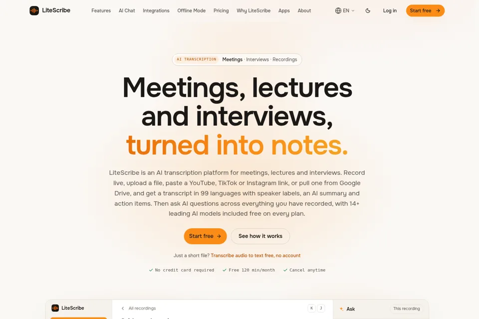 Landing page preview