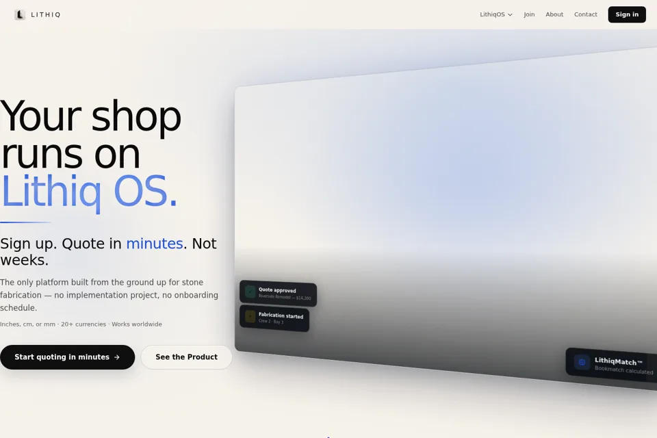 Aperçu de la landing page