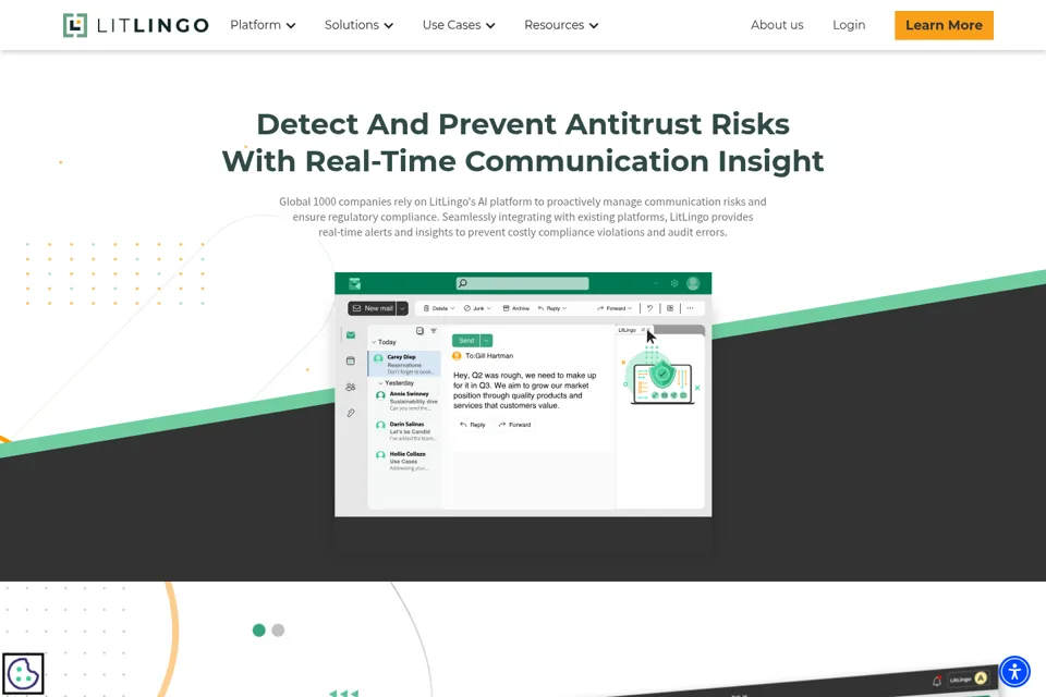 Aperçu de la landing page