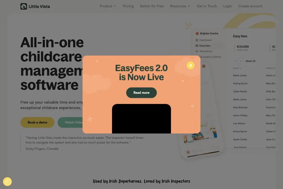 Landing page preview