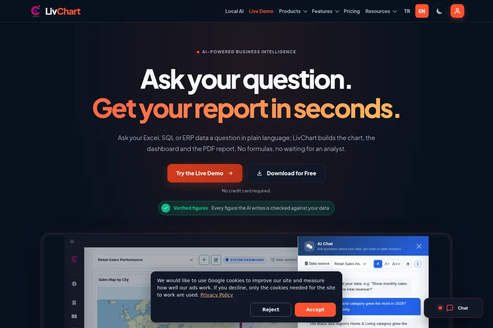 Aperçu de la landing page