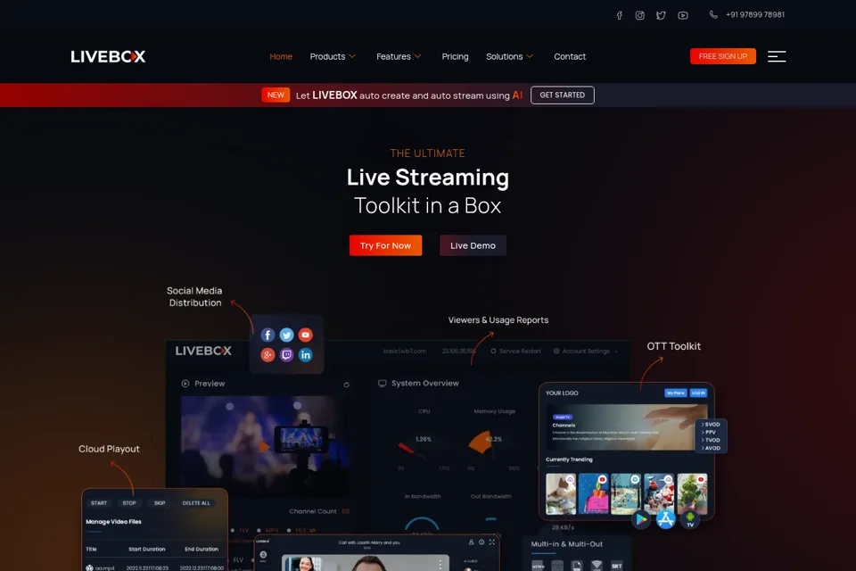 Aperçu de la landing page