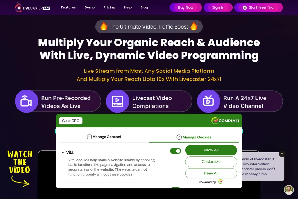 Aperçu de la landing page