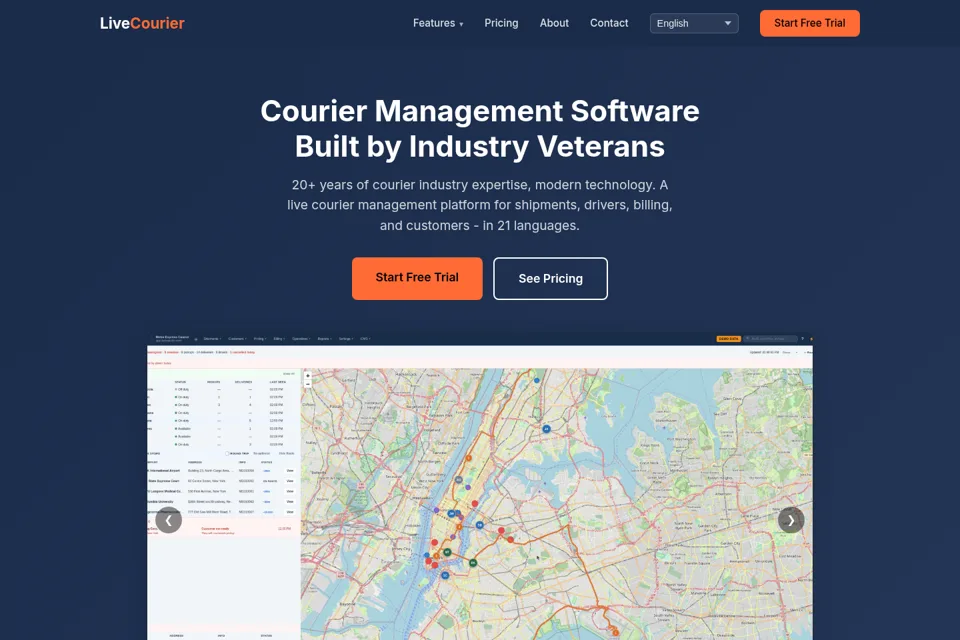 Aperçu de la landing page