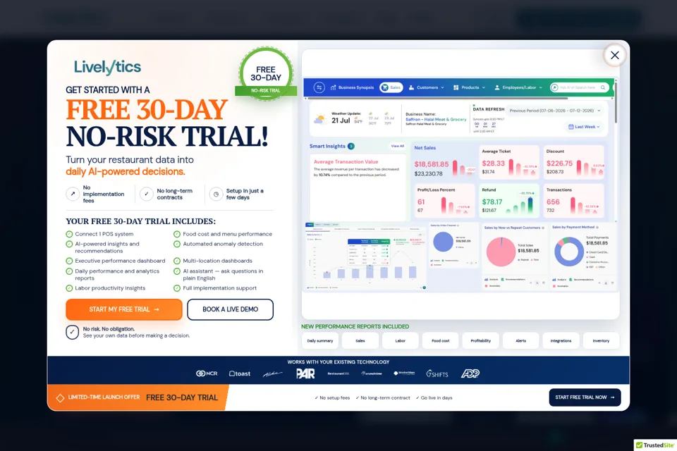 Aperçu de la landing page