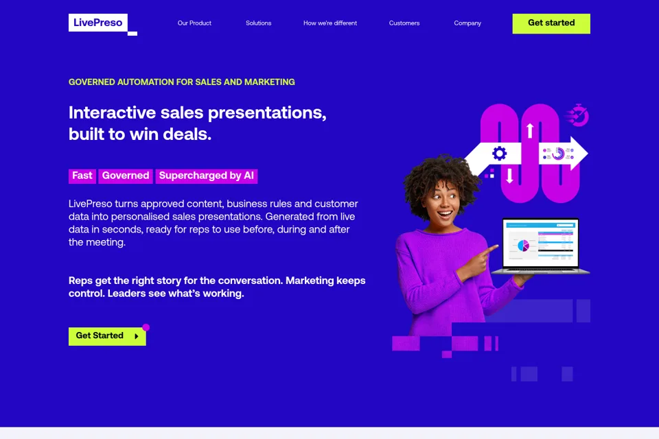 Aperçu de la landing page