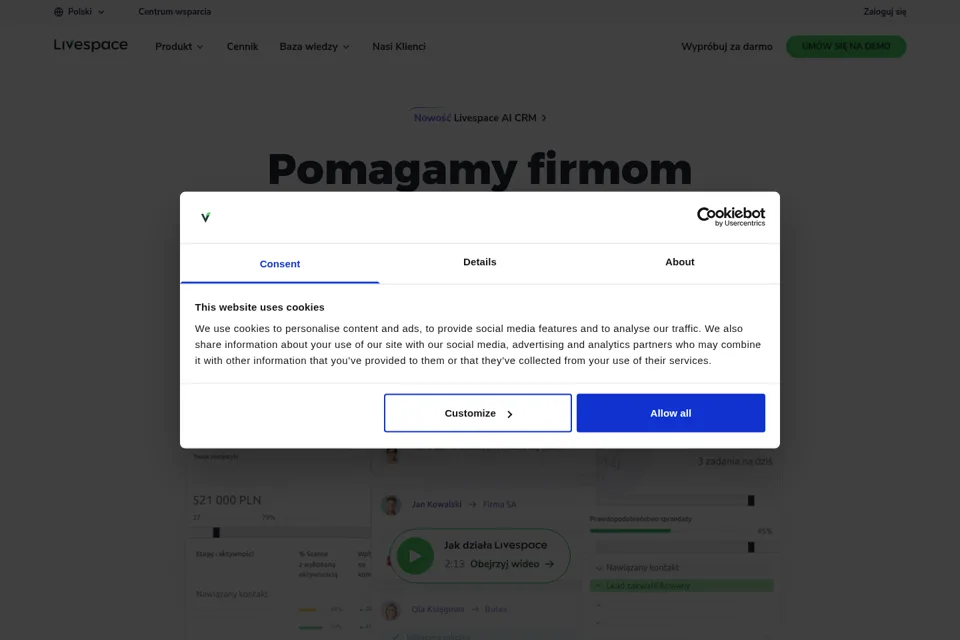 Aperçu de la landing page