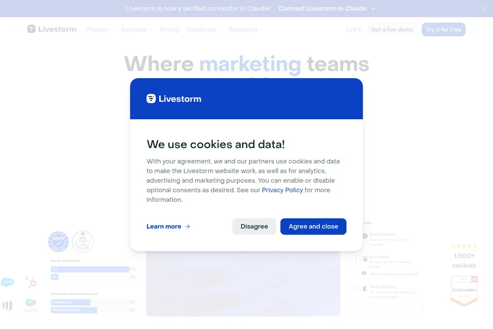 Landing page preview