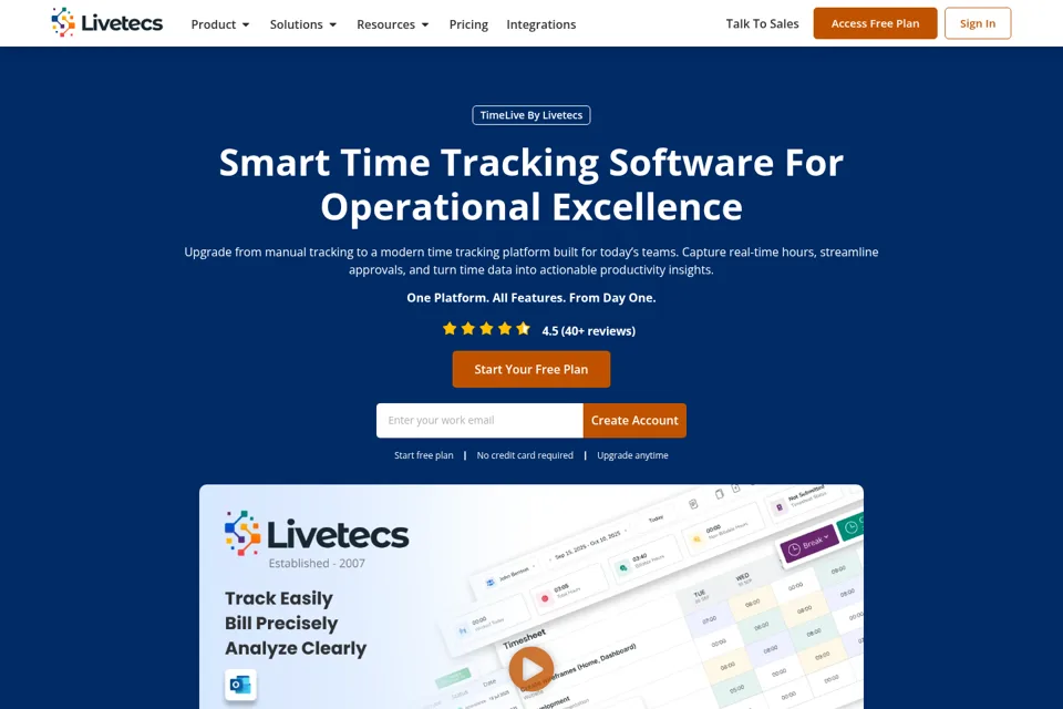 Aperçu de la landing page
