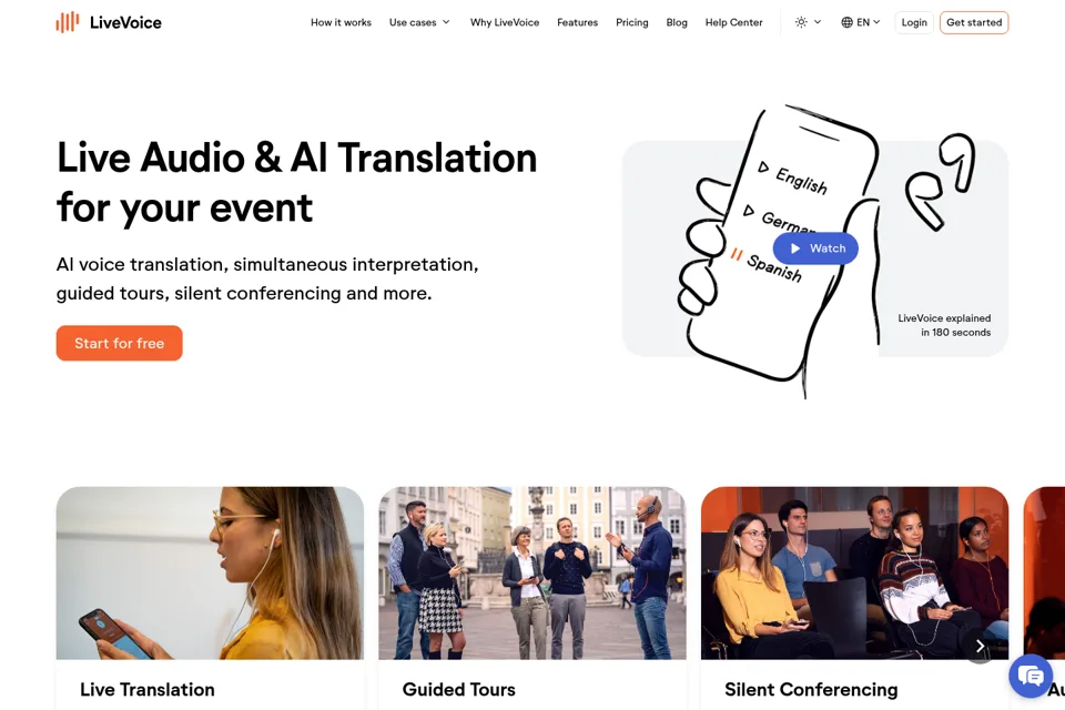 Aperçu de la landing page
