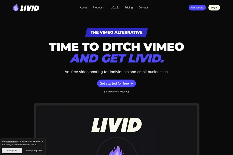 Aperçu de la landing page