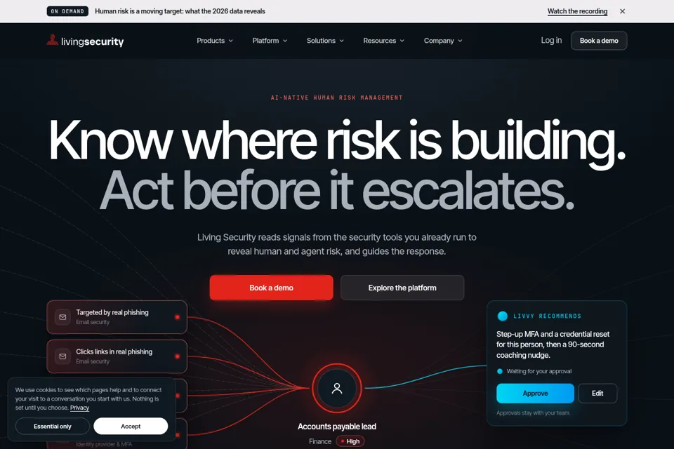 Aperçu de la landing page
