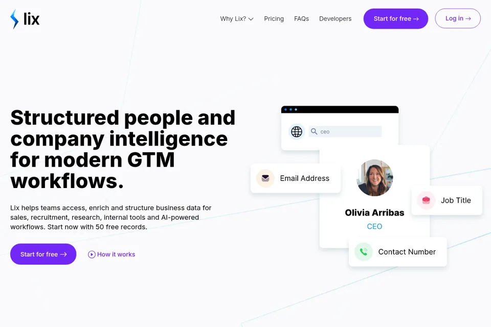 Aperçu de la landing page