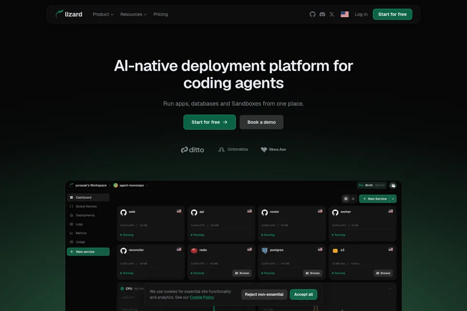Aperçu de la landing page