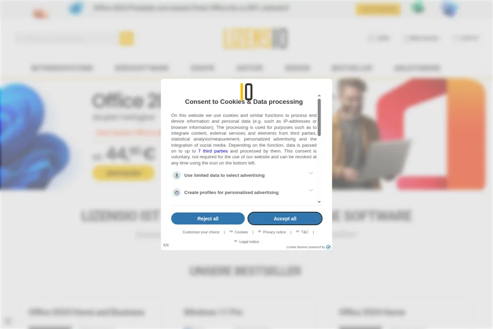 Aperçu de la landing page
