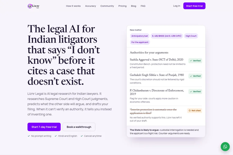 Aperçu de la landing page