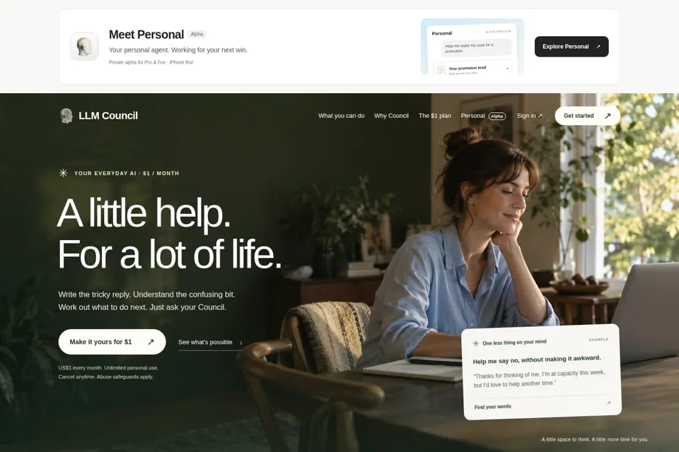 Aperçu de la landing page