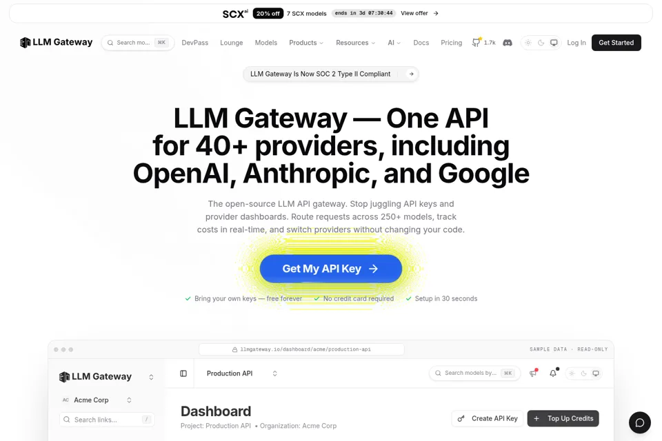 Aperçu de la landing page