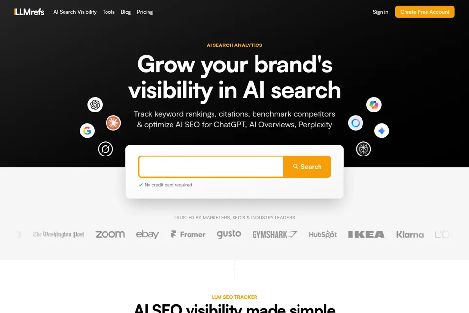 Aperçu de la landing page