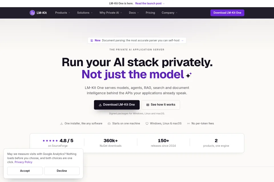 Aperçu de la landing page