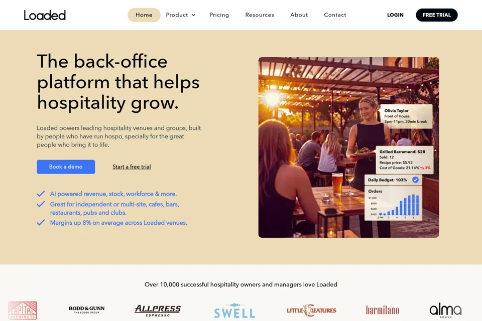 Aperçu de la landing page